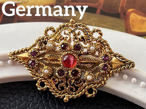 Germany ギブレガラス ヴィンテージ ブローチ9568