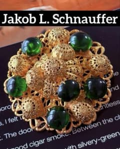 SOLD　OUT  希少！Jakob L. Schnauffer ガラスヴィンテージブローチH52