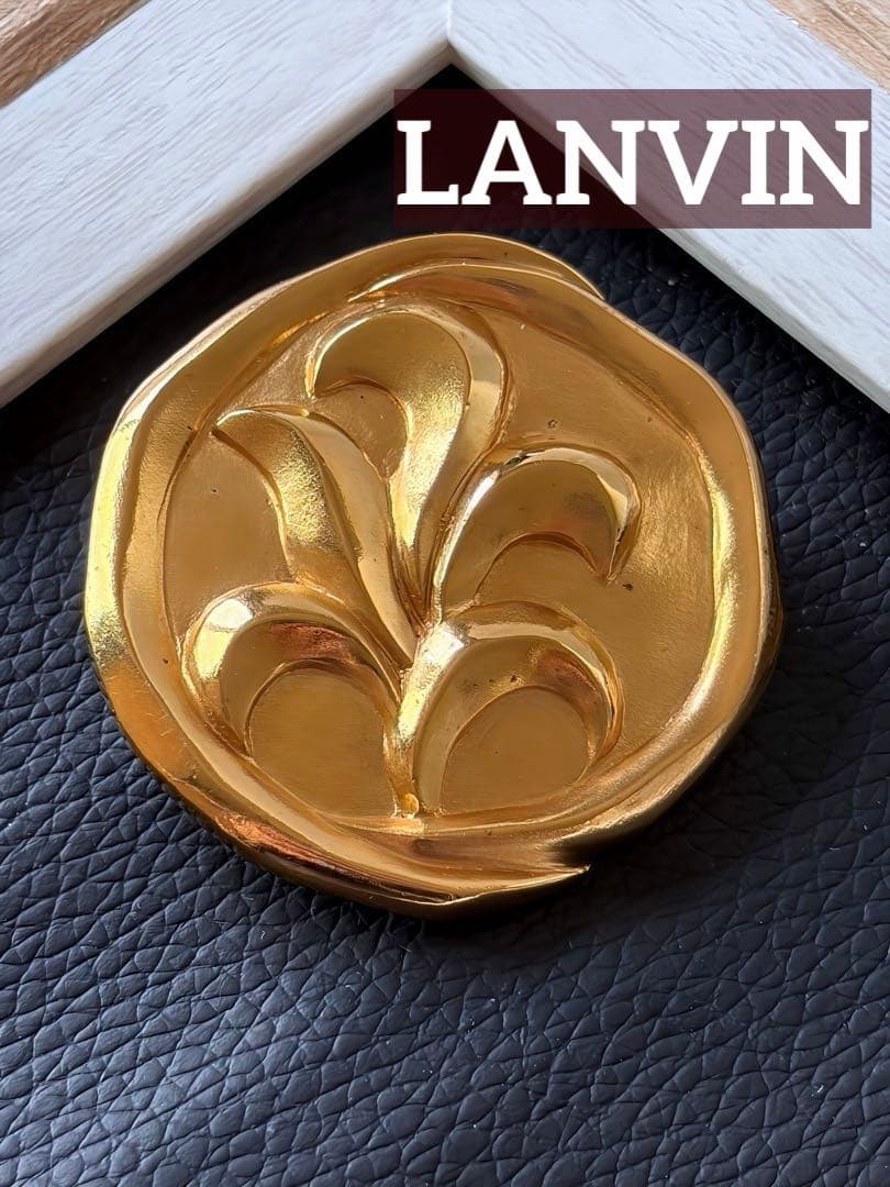 【LANVIN】フルール・ド・リスモチーフ ヴィンテージブローチ F97