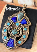 希少！Miracle agateガラス ヴィンテージネックレストップ B2