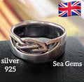 希少！イギリスsilver925 Sea Gemsヴィンテージ リングB30