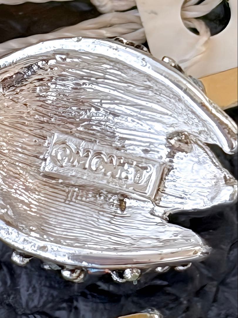 Monetタグ付大ぶりチューリップモチーフ エナメル　ヴィンテージブローチH81