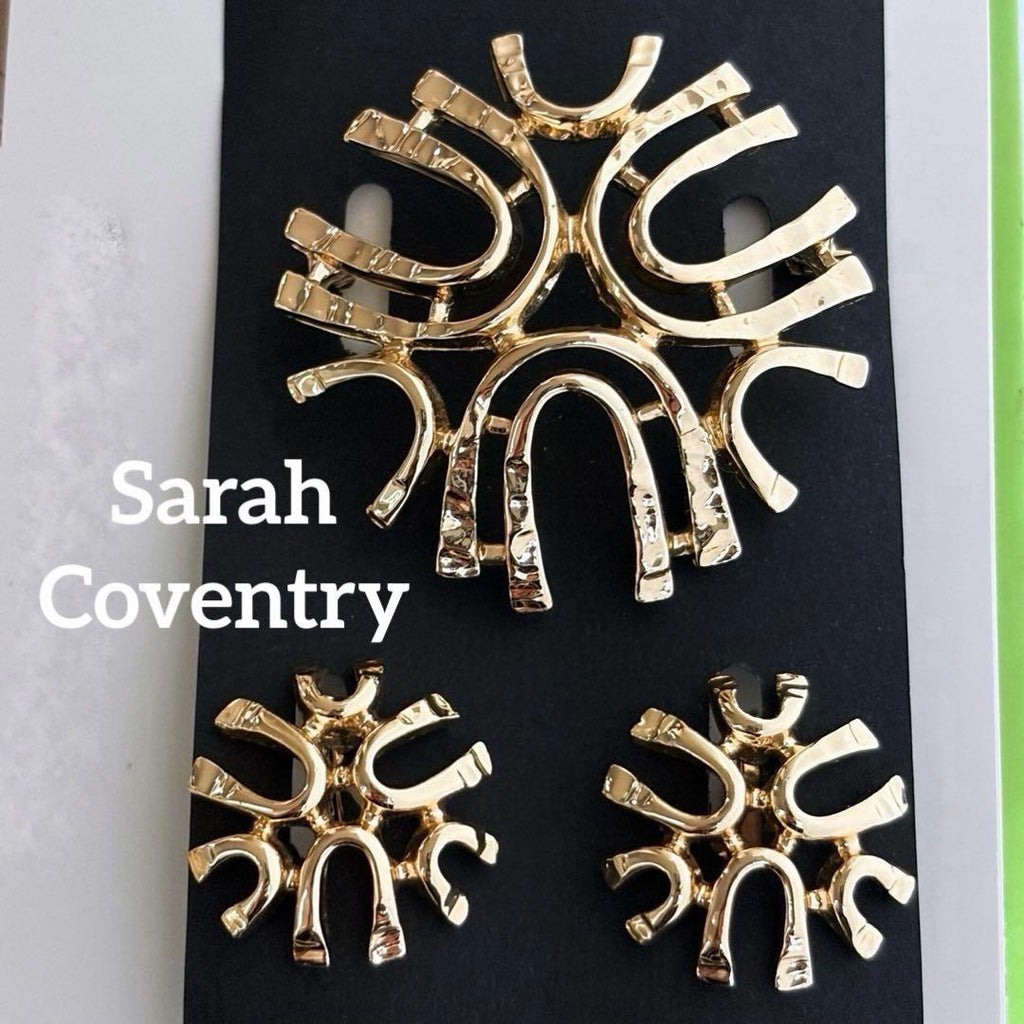 Sarah Coventry ヴィンテージブローチ＆イヤリング2点セットR395