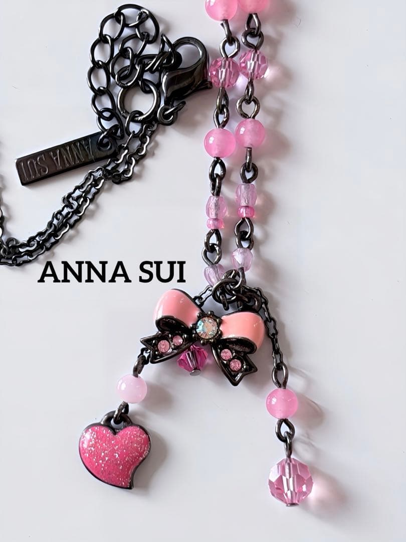 ANNA SUI アナスイ リボン ハート ネックレスL10