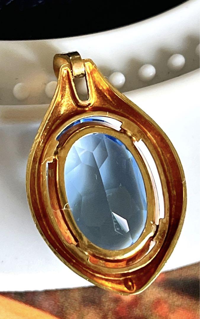 K＆L Germany製ガラス ヴィンテージ ネックレストップ7582