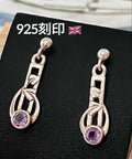 イギリス925刻印ヴィンテージ ピアスA83