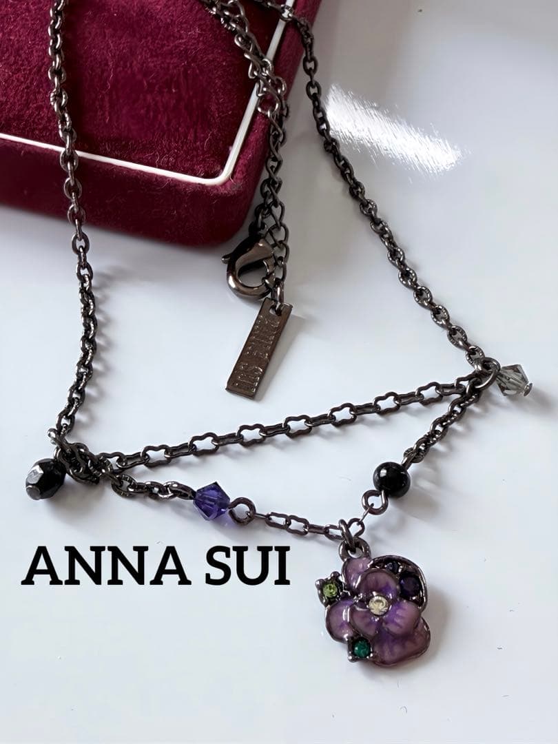 ANNA SUI アナスイ フラワー ヴィンテージネックレス 未使用品L11
