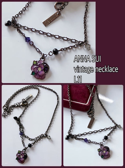 ANNA SUI アナスイ フラワー ヴィンテージネックレス 未使用品L11