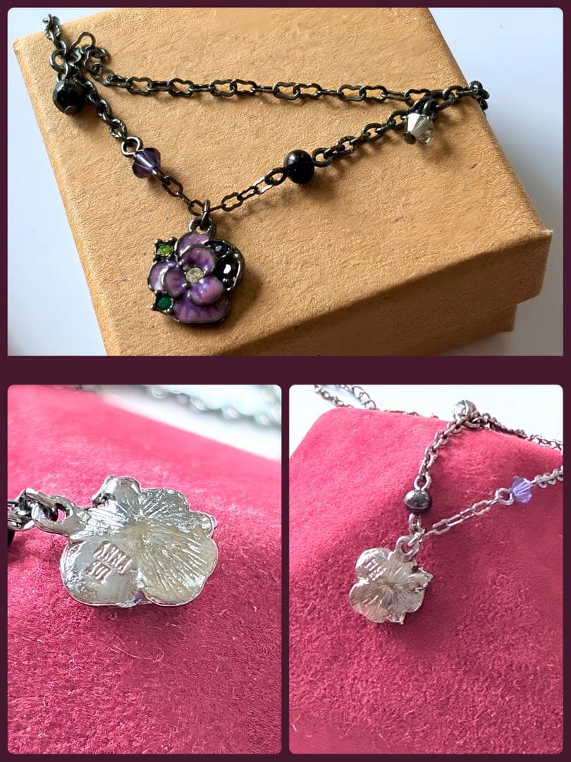 ANNA SUI アナスイ フラワー ヴィンテージネックレス 未使用品L11