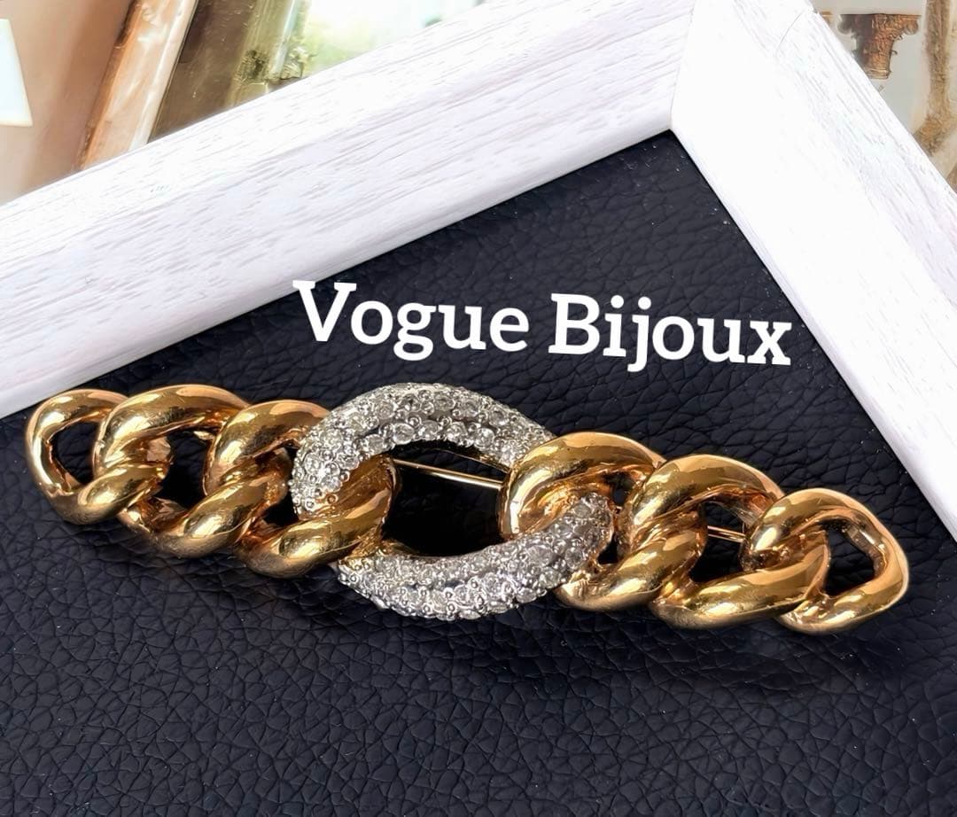 希少！Vogue Bijoux 大ぶり ヴィンテージブローチF194