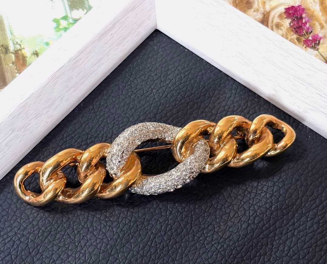 希少！Vogue Bijoux 大ぶり ヴィンテージブローチF194