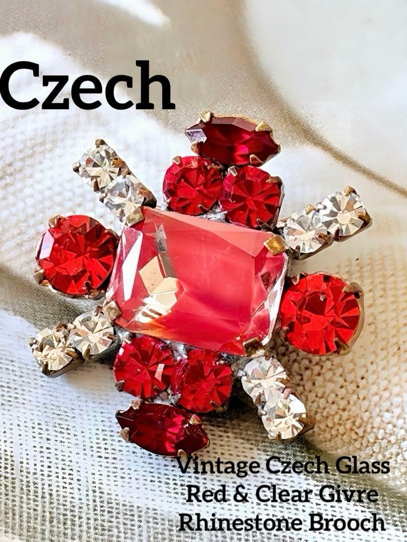 Czech glass ヴィンテージ ブローチC2