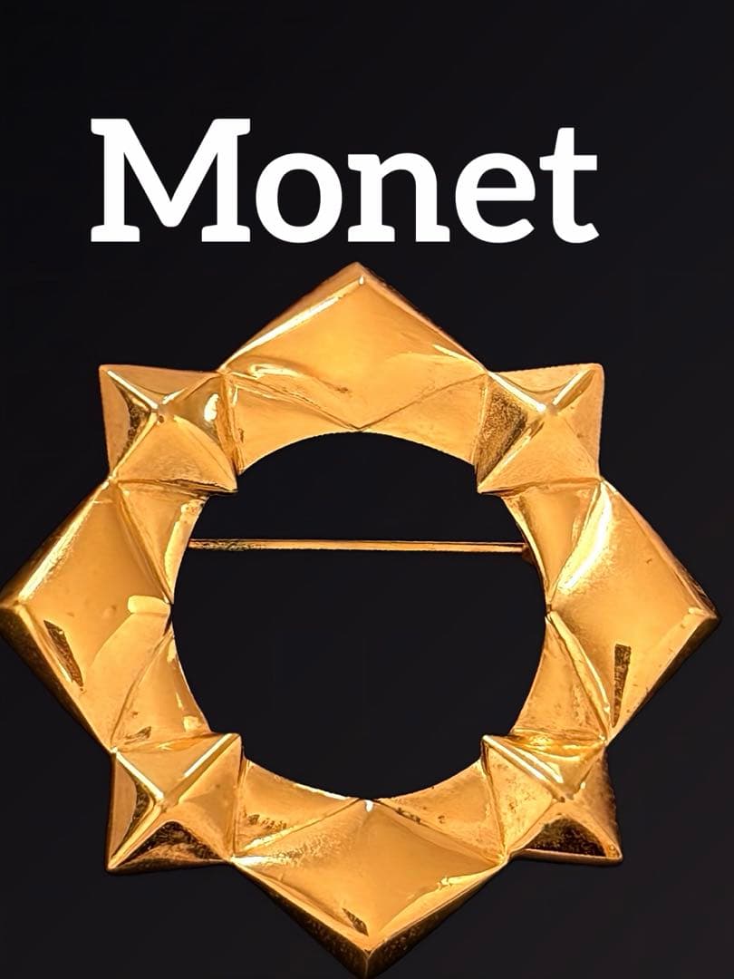 Monet ジオメトリックデザイン　ヴィンテージブローチF183