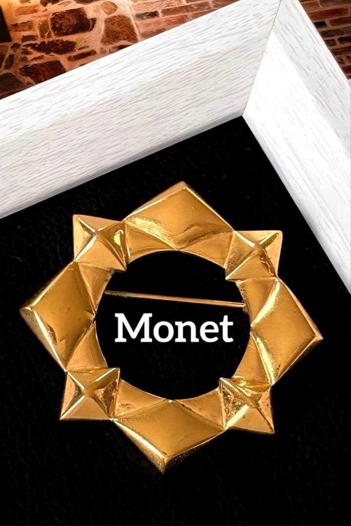 Monet ジオメトリックデザイン　ヴィンテージブローチF183