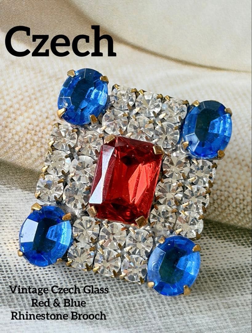Czech glass ヴィンテージ ブローチC6