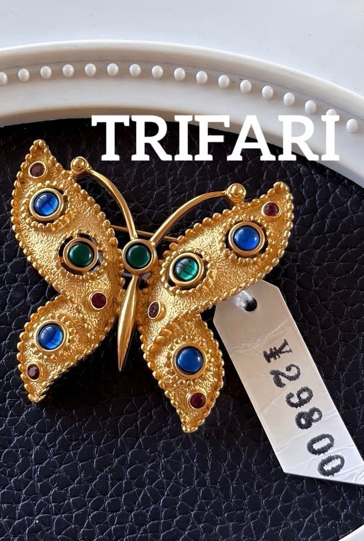 希少！TRIFARI バタフライ ヴィンテージブローチタグ付F31 Trifari