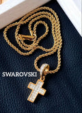 SWAROVSKI クロス ネックレスゴールドカラーF200