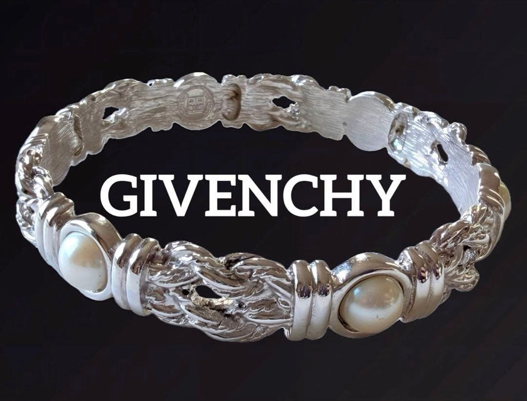 希少！GIVENCHY フェイクパールヴィンテージバングルF60