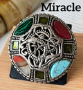 Miracle 2way ケルトノットagateガラスヴィンテージブローチB38
