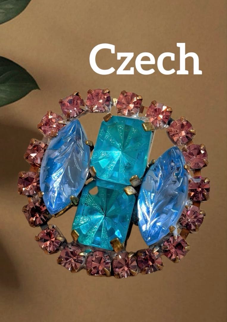 Czech glass ヴィンテージ ブローチC5