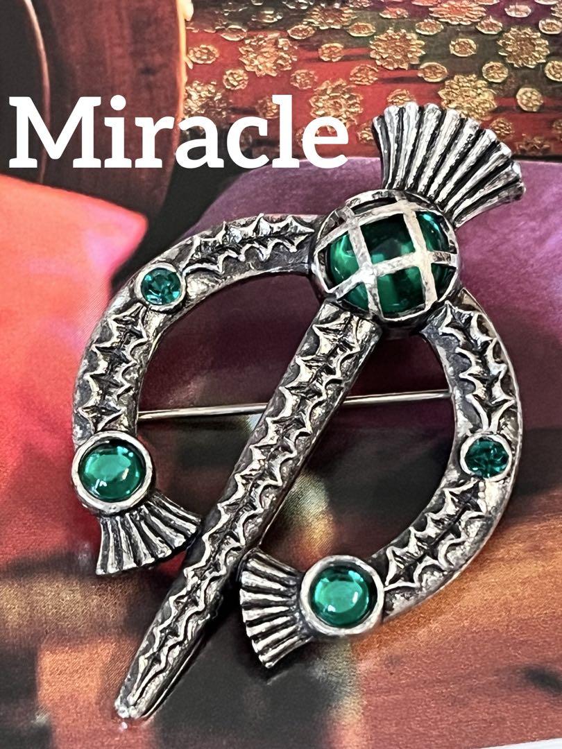 Miracle 大ぶり ヴィンテージ ブローチB57