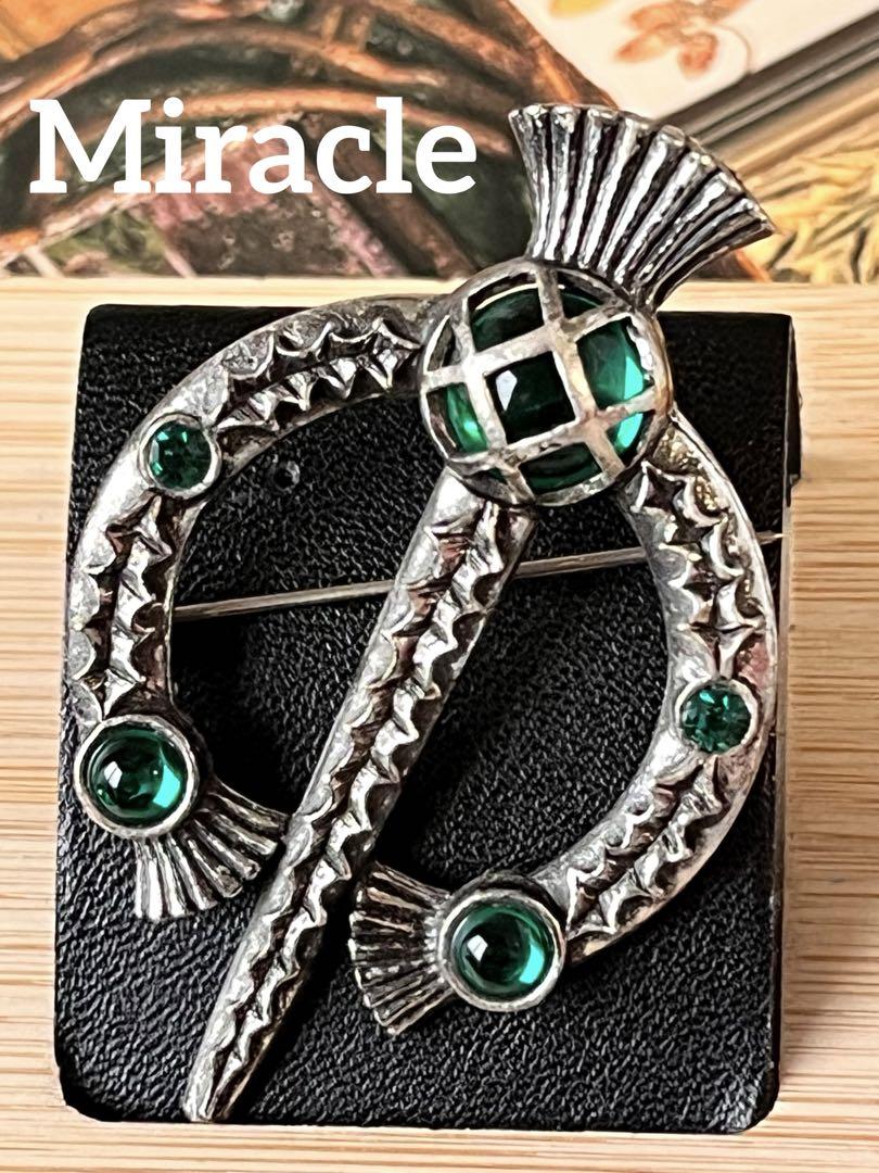 Miracle 大ぶり ヴィンテージ ブローチB57