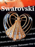 Swarovski ハート＆リボン　エナメル　ヴィンテージブローチF128