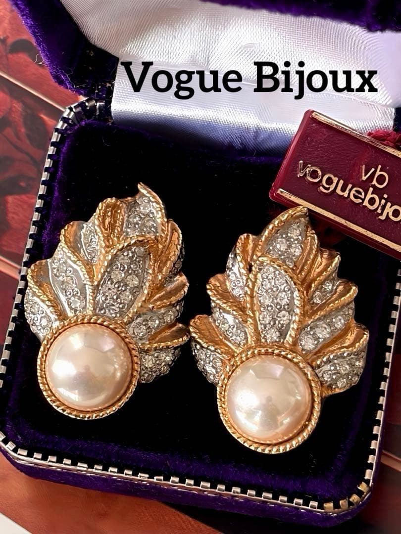 希少！Vogue Bijouxヴィンテージイヤリングタグ付デッドストックH29