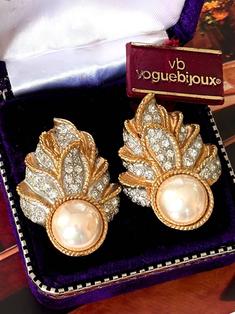 希少！Vogue Bijouxヴィンテージイヤリングタグ付デッドストックH29