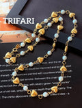 希少 TRIFARIハート＆フェイクパール ヴィンテージネックレスH21