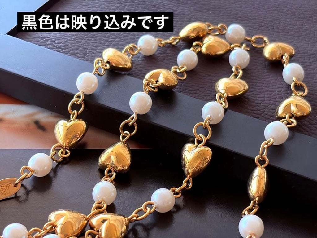 希少 TRIFARIハート＆フェイクパール ヴィンテージネックレスH21