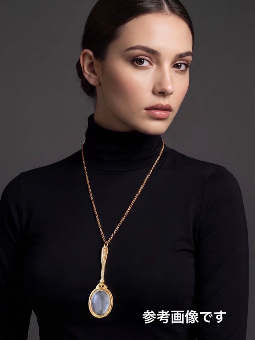 1928 Jewelry オーバルガラスヴィンテージロングネックレスタグ付R48