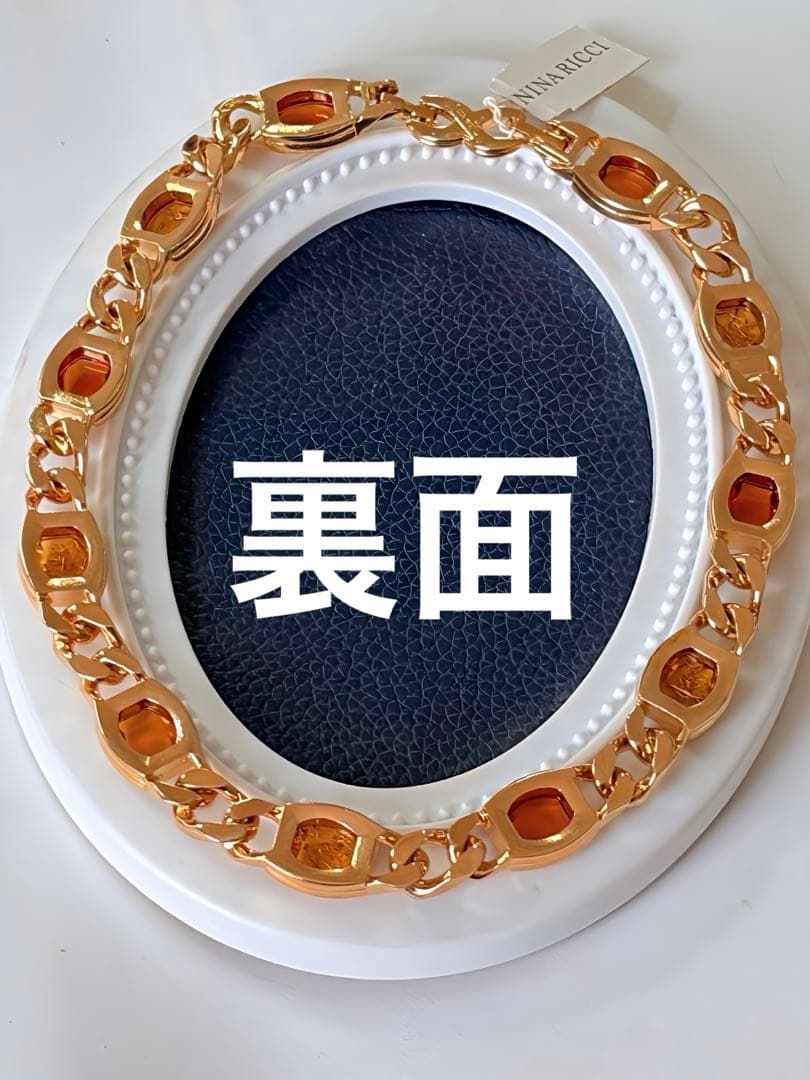 超希少NINA RICCIルチル系アートガラスタグ付ヴィンテージネックレスH38