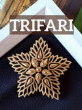 Crown Trifari ゴールドフィリグリー ボタニカルブローチ F85