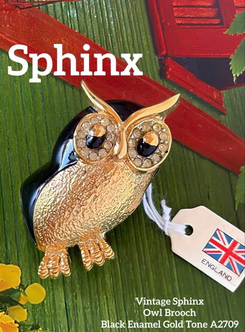 Sphinx フクロウモチーフ　ヴィンテージブローチ F83