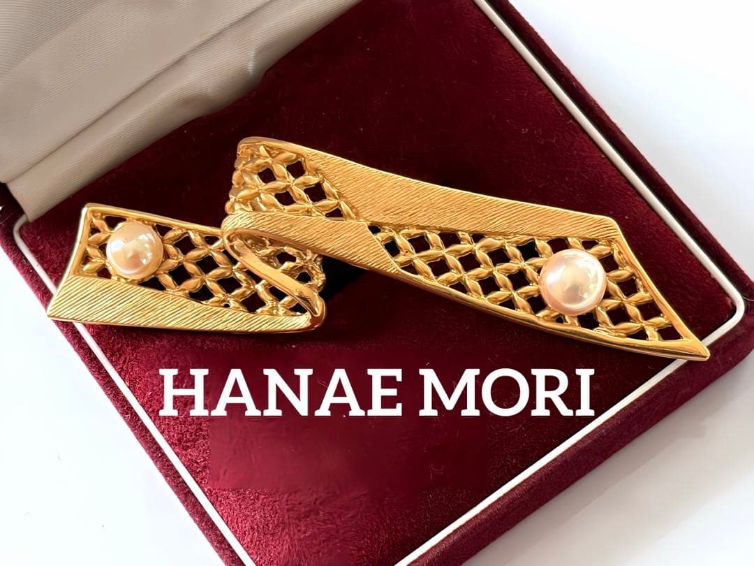 HANAE MORI ハナエモリ ヴィンテージ パール ブローチ ゴールド L5