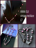 ANNA SUI バタフライ ネックレス ピンク未使用品L7