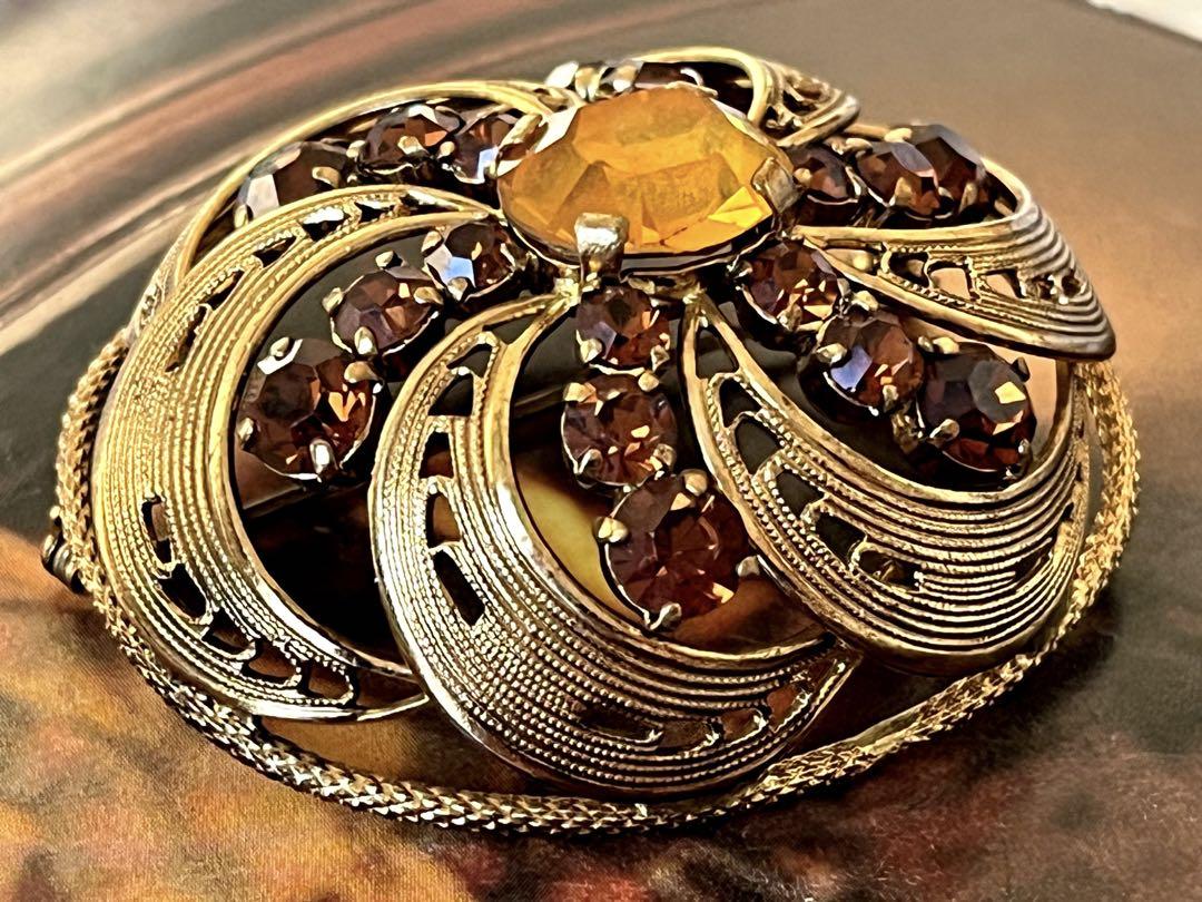 イギリス製 大ぶり ヴィンテージ ブローチ7387