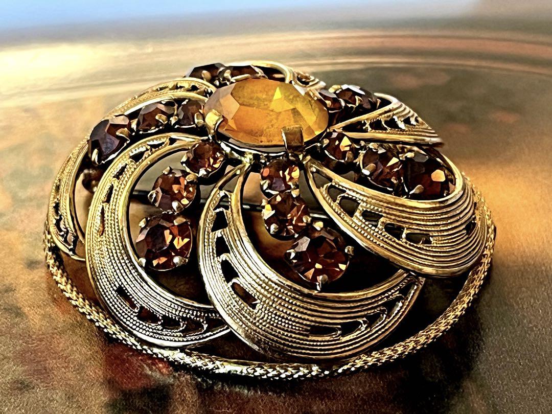 イギリス製 大ぶり ヴィンテージ ブローチ7387