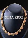 希少NINA RICCIシェルモチーフヴィンテージネックレスH36