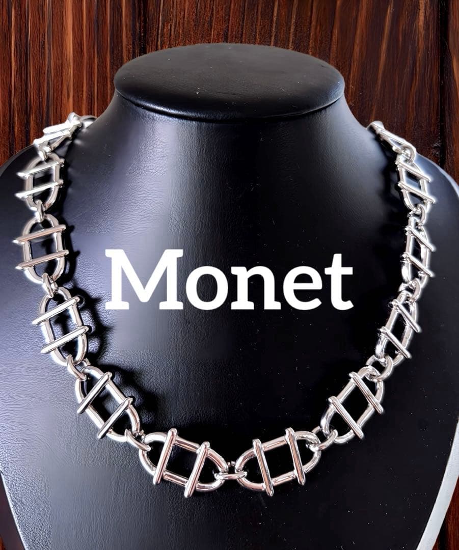 Monet 大ぶり ヴィンテージネックレスF105