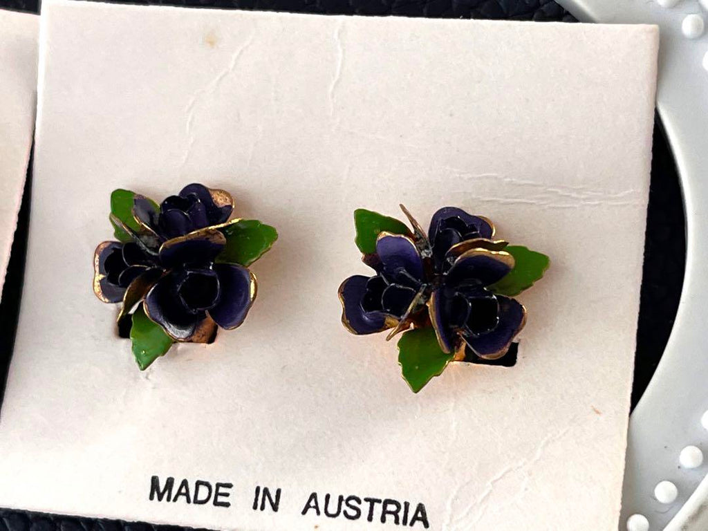 Austria ヴィンテージブローチ＆イヤリングセット9966