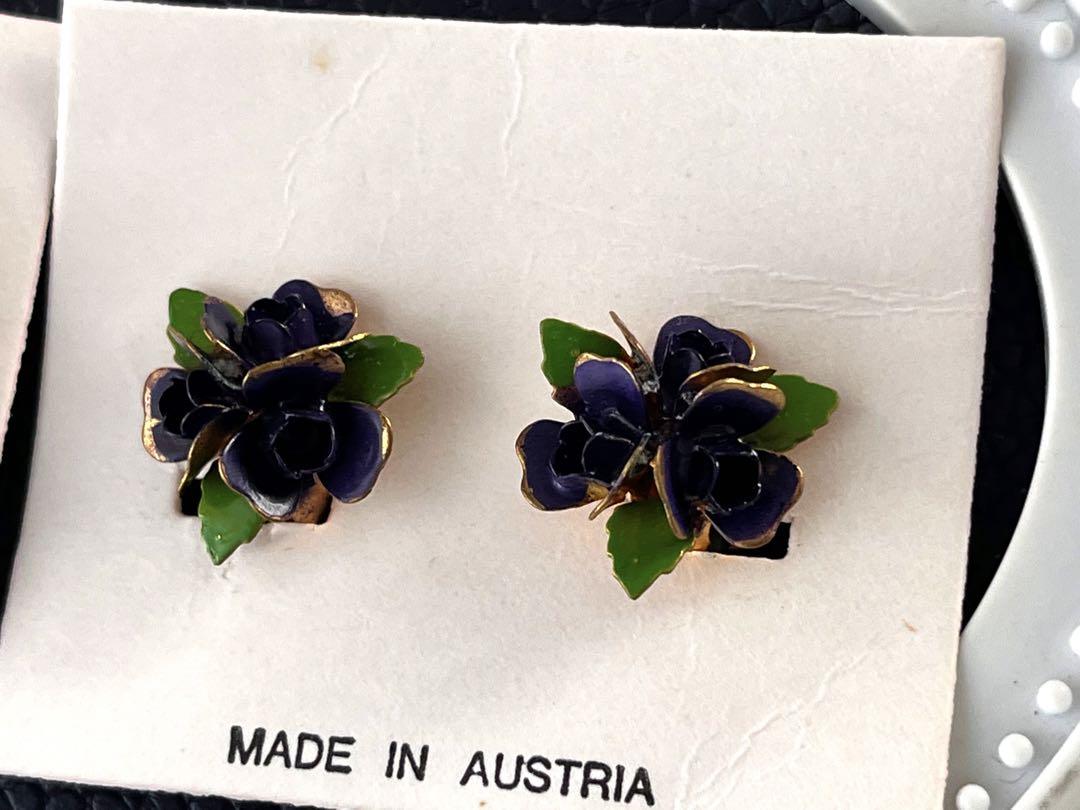 Austria ヴィンテージブローチ＆イヤリングセット9966