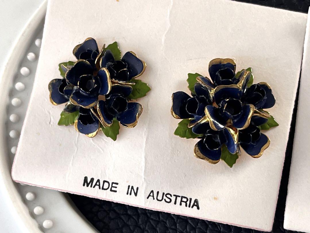 Austria ヴィンテージブローチ＆イヤリングセット9966