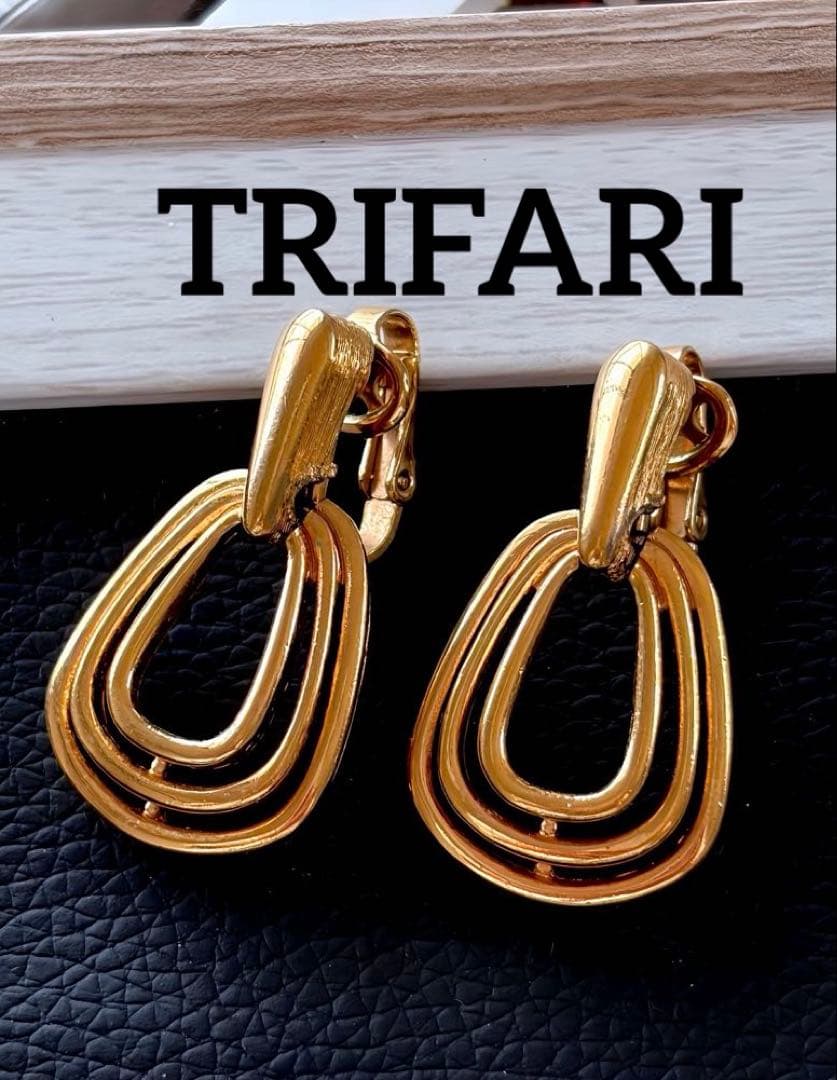 TRIFARI トリファリ ゴールドカラー イヤリング ヴィンテージF112