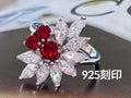 925刻印 クラスターデザインヴィンテージリングF21