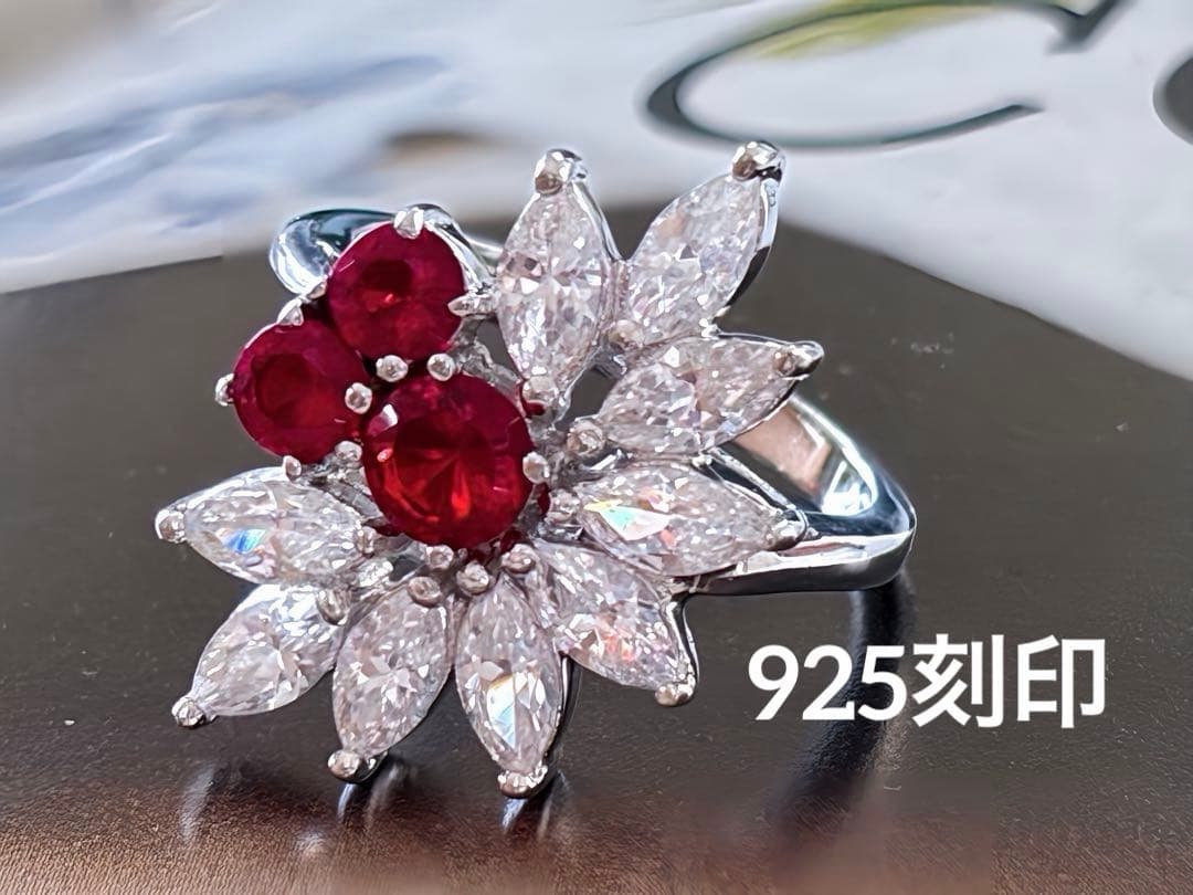925刻印 クラスターデザインヴィンテージリングF21
